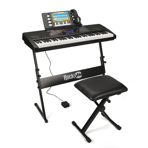 India Desire : Buy RockJam RJ761 61 Keys Electronic Interactive Teaching Piano Keyboard with Stand, Stool, Sustain pedal & Headphones at Rs. 3999 from Amazon [Regular Price Rs 7198]